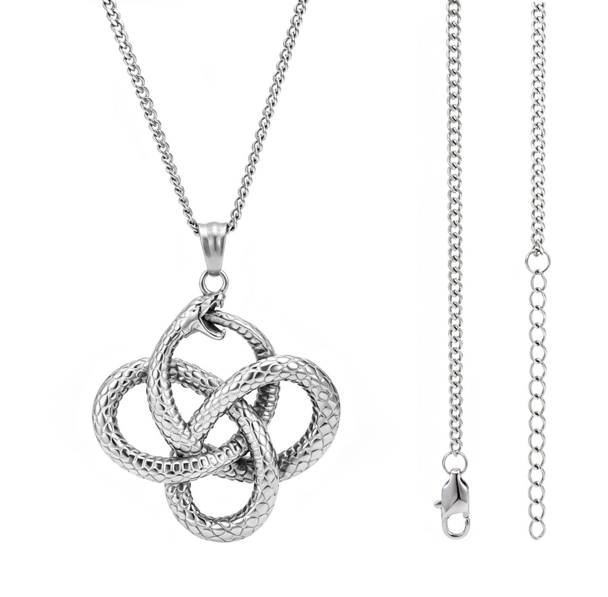 Ouroboros Pendant Necklace - Silver