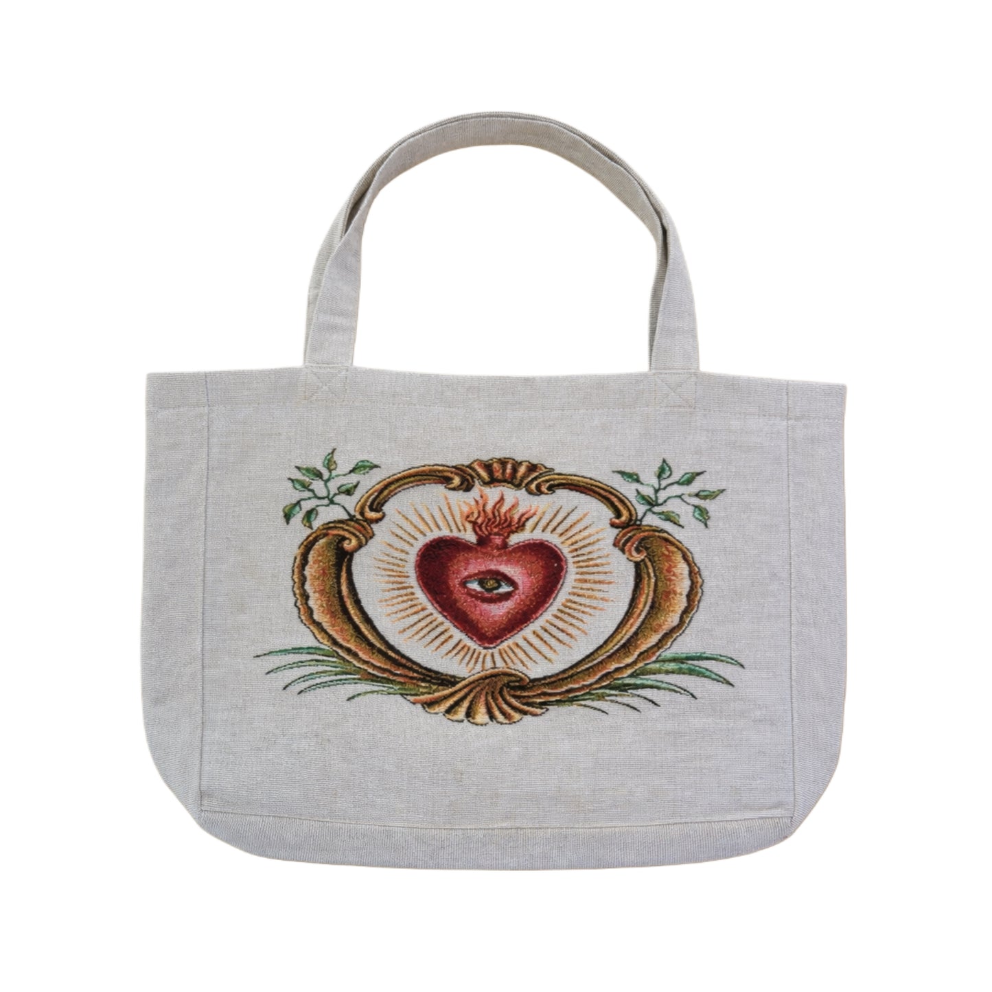 “CUPIDS & HEARTS” WOVEN TAPESTRY TOTE BAG