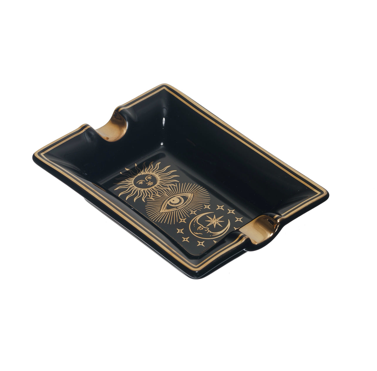 Black Ceramic Ash Tray
