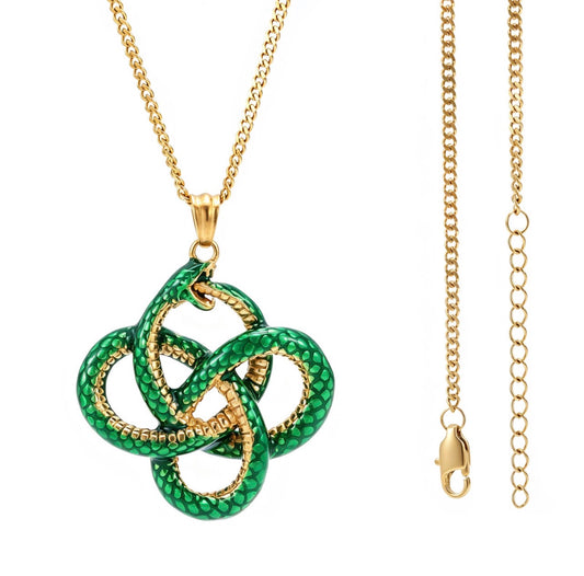 Ouroboros Pendant Necklace - Gold