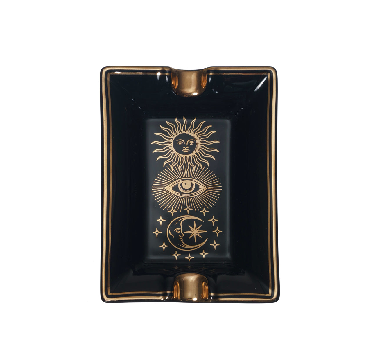Black Ceramic Ash Tray