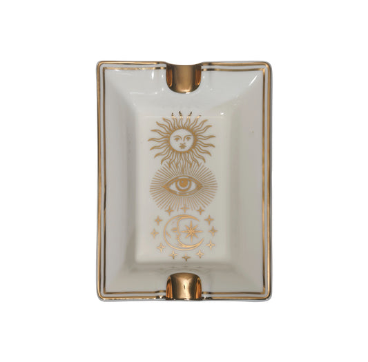 White Ceramic Ash Tray