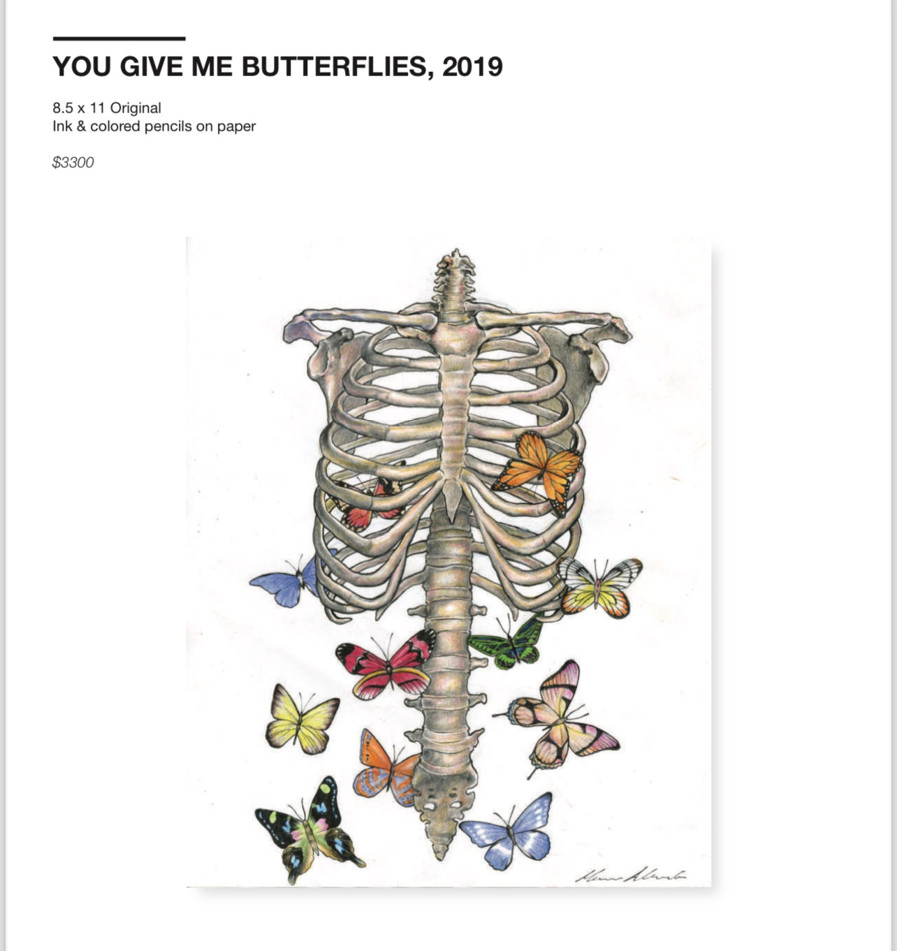 “YOU GIVE ME BUTTERFLIES” ORIGINAL ARTWORK