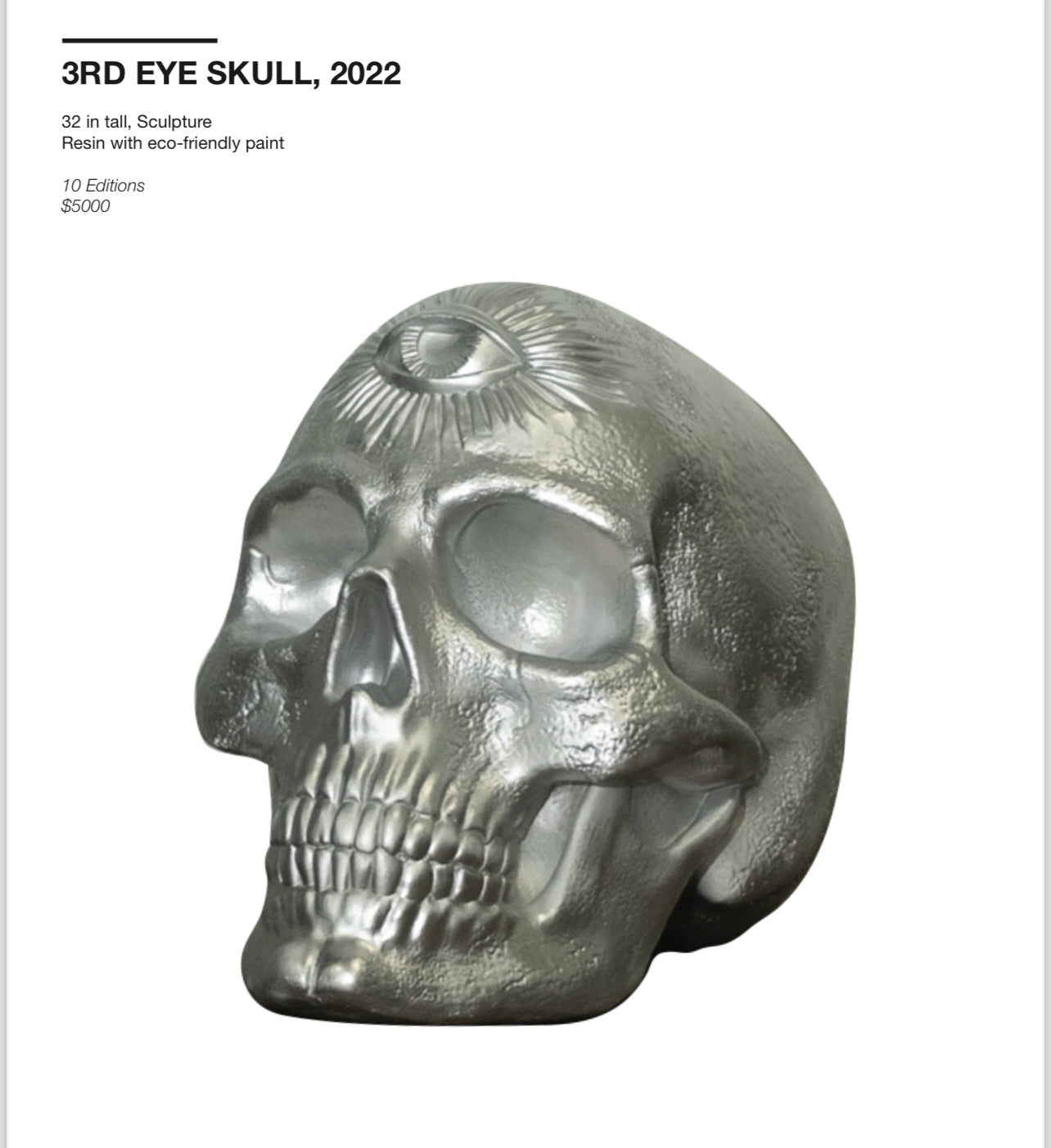 3RD EYE SKULL SCULPTURE - SILVER