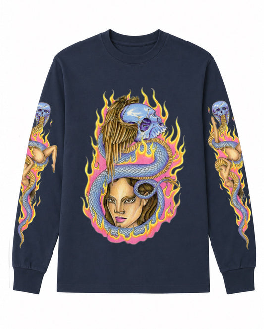 Lady & Snake Long-sleeve (Navy Blue)